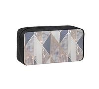 Hnnkloy Geo Rose Gold, Big Capacity Pencil Case Portable Pen Pouch Stationery Bag for School Office