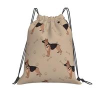 Hnnkloy German Shepherd Foot Prints, Drawstring Backpack Unisex Sport Gym Bag Casual Daypack Drawstring Sackpack