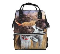 Hnnkloy German Short-Haired Pointer Dog Fall, Large Capacity Mummy Backpack Diaper Bag Travel Backpack for Outdoor