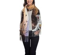 Hnnkloy German Short-Haired Pointer Dog Fall,Women's Fashion Imitation Cashmere Scarf, Lightweight Tassel Shawl 197x72 cm