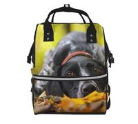 Hnnkloy German Shorthaired Pointer Autumn Pets Dogs, Large Capacity Mummy Backpack Diaper Bag Travel Backpack for Outdoor