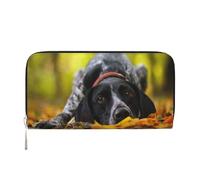 Hnnkloy German Shorthaired Pointer Autumn Pets Dogs, PU Leather Wallets Large Capacity Clutch Wallet for Men Women