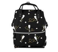 Hnnkloy Gilter Red Wine Glass, Large Capacity Mummy Backpack Diaper Bag Travel Backpack for Outdoor