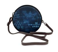 Hnnkloy Glowing Mathematical Physics Chemistry Formulas, PU Leather Shoulder Bag, Round Crossbody Bag - Circle Purse for Women