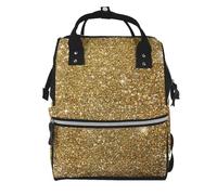 Hnnkloy Gold Glitter Sparkle Glittery Sparkly, Large Capacity Mummy Backpack Diaper Bag Travel Backpack for Outdoor
