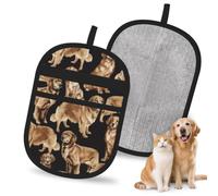 Hnnkloy Golden Retrievers, 2 Pack Pet Hair Removal Gloves For Bed,Carpet,Clothes,Sofa,Static Grooming Glove For Dogs & Cats