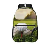 Hnnkloy Golfer, 17 Inch Backpack With Pockets Casual Daypack Water Resistant School Bag