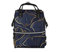 Hnnkloy Gradient Golden Linear With Ginkgo Biloba Leaves, Large Capacity Mummy Backpack Diaper Bag Travel Backpack for Outdoor