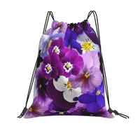 Hnnkloy Graphic Pansy Easter Spring Flowers, Drawstring Backpack Unisex Sport Gym Bag Casual Daypack Drawstring Sackpack