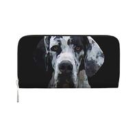 Hnnkloy Great Dane Dog Art, PU Leather Wallets Large Capacity Clutch Wallet for Men Women