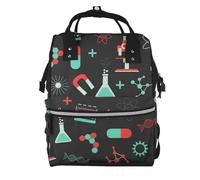 Hnnkloy Green Chemistry And Science Patterns, Large Capacity Mummy Backpack Diaper Bag Travel Backpack for Outdoor