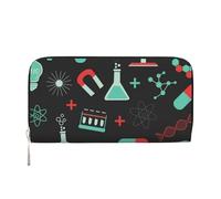Hnnkloy Green Chemistry and Science Patterns, PU Leather Wallets Large Capacity Clutch Wallet for Men Women