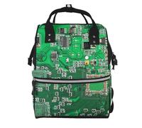 Hnnkloy Green Circuit Board, Large Capacity Mummy Backpack Diaper Bag Travel Backpack for Outdoor