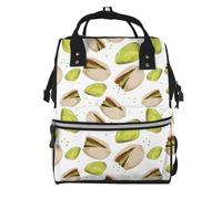 Hnnkloy Green Pistachio Pattern, Large Capacity Mummy Backpack Diaper Bag Travel Backpack for Outdoor
