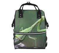 Hnnkloy Green Praying-Mantis, Large Capacity Mummy Backpack Diaper Bag Travel Backpack for Outdoor