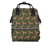 Hnnkloy Green Vizsla Dog, Large Capacity Mummy Backpack Diaper Bag Travel Backpack for Outdoor