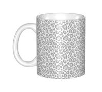 Hnnkloy Grey White Leopard Print,Ceramic Mug Large Coffee Cup Suitable for Kitchen Restaurant Office Coffee Shop 330ml