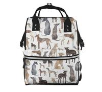 Hnnkloy Greyhound Whippet And Dog, Large Capacity Mummy Backpack Diaper Bag Travel Backpack for Outdoor