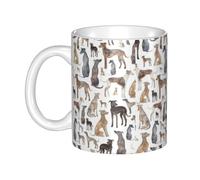 Hnnkloy Greyhounds Wippets and Lurcher Dogs,Ceramic Mug Large Coffee Cup Suitable for Kitchen Restaurant Office Coffee Shop 330ml