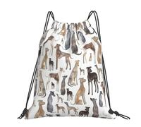 Hnnkloy Greyhounds Wippets And Lurcher Dogs, Drawstring Backpack Unisex Sport Gym Bag Casual Daypack Drawstring Sackpack