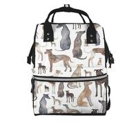 Hnnkloy Greyhounds Wippets And Lurcher Dogs, Large Capacity Mummy Backpack Diaper Bag Travel Backpack for Outdoor