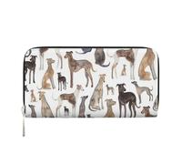 Hnnkloy Greyhounds Wippets and Lurcher Dogs, PU Leather Wallets Large Capacity Clutch Wallet for Men Women