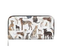 Hnnkloy Greyhounds Wippets and Lurcher Dogs, PU Leather Wallets Large Capacity Clutch Wallet for Men Women