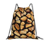 Hnnkloy Grilled Cheese Sandwiches, Drawstring Backpack Unisex Sport Gym Bag Casual Daypack Drawstring Sackpack