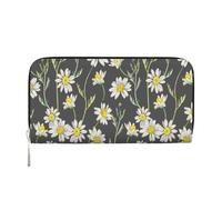 Hnnkloy Hand Drawn Daisy Watercolor Pattern, PU Leather Wallets Large Capacity Clutch Wallet for Men Women