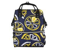 Hnnkloy Hand-drawn Lemon, Lemon Slices, Fruit Pattern, Large Capacity Mummy Backpack Diaper Bag Travel Backpack for Outdoor