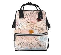 Hnnkloy Hand Painted Dandelion, Large Capacity Mummy Backpack Diaper Bag Travel Backpack for Outdoor