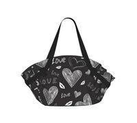 Hnnkloy Handwritten Hearts Words Love,Portable Camping Mat Multifunctional Foldable Picnic Blanket As Camping Tote Bag For Traveling