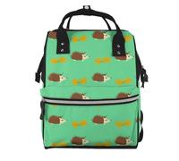 Hnnkloy Hedgehogs & Leaves, Large Capacity Mummy Backpack Diaper Bag Travel Backpack for Outdoor
