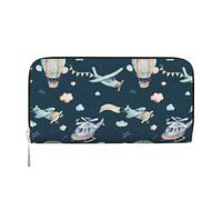 Hnnkloy Helicopters and Balloons, PU Leather Wallets Large Capacity Clutch Wallet for Men Women