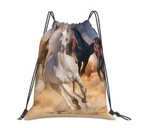 Hnnkloy Horse Running In The Desert, Drawstring Backpack Unisex Sport Gym Bag Casual Daypack Drawstring Sackpack