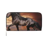 Hnnkloy Horse Running On The Grassland, PU Leather Wallets Large Capacity Clutch Wallet for Men Women