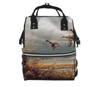 Hnnkloy Hunting Flying Wild Ducks, Large Capacity Mummy Backpack Diaper Bag Travel Backpack for Outdoor