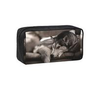 Hnnkloy Husky Dog, Big Capacity Pencil Case Portable Pen Pouch Stationery Bag for School Office