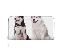 Hnnkloy Husky Dogs Printed, PU Leather Wallets Large Capacity Clutch Wallet for Men Women