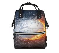 Hnnkloy Ice And Fire Volleyball, Large Capacity Mummy Backpack Diaper Bag Travel Backpack for Outdoor