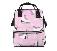 Hnnkloy Ice Skating And Snowflake, Large Capacity Mummy Backpack Diaper Bag Travel Backpack for Outdoor