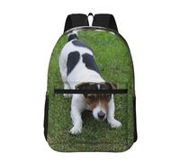 Hnnkloy Jack Russell Dog, 17 Inch Backpack With Pockets Casual Daypack Water Resistant School Bag