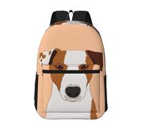 Hnnkloy Jack Russell Terrier Dog, 17 Inch Backpack With Pockets Casual Daypack Water Resistant School Bag
