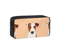 Hnnkloy Jack Russell Terrier Dog, Big Capacity Pencil Case Portable Pen Pouch Stationery Bag for School Office