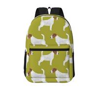 Hnnkloy Jack Russell Terrier Print, 17 Inch Backpack With Pockets Casual Daypack Water Resistant School Bag