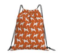 Hnnkloy Jack Russell Terriers Orange Cute Dog Jack Russells, Drawstring Backpack Unisex Sport Gym Bag Casual Daypack Drawstring Sackpack