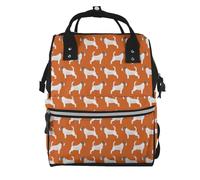 Hnnkloy Jack Russell Terriers Orange Cute Dog Jack Russells, Large Capacity Mummy Backpack Diaper Bag Travel Backpack for Outdoor