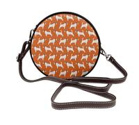 Hnnkloy Jack Russell Terriers Orange Cute Dog Jack Russells, PU Leather Shoulder Bag, Round Crossbody Bag - Circle Purse for Women