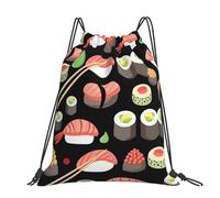 Hnnkloy Japanese Sushi Cuisine, Drawstring Backpack Unisex Sport Gym Bag Casual Daypack Drawstring Sackpack