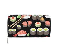 Hnnkloy Japanese Sushi Cuisine, PU Leather Wallets Large Capacity Clutch Wallet for Men Women
